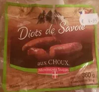 Mängden socker i Diots de savoie au choux
