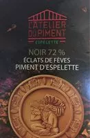 Mängden socker i Noir 72% Eclats de fèves Piment d'espelette