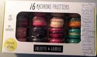 Mängden socker i 16 macarons fruitiers (Mangue Passion, Framboise, Cassis, Citron vert)
