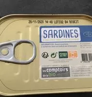 Mängden socker i Sardines a l'huile d'olive extra vierge et au citron bio