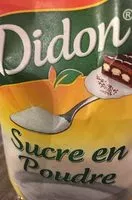 Mängden socker i Dibon sucre en poudre