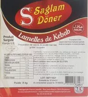 Mängden socker i Lamelles de kebab poulet