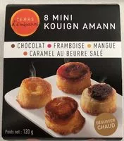 Mängden socker i 8 Mini Kouign Amann - Chocolat - Framboise - Mangue - Caramel au Beurre Salé