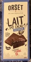 Mängden socker i Chocolat lait 34%