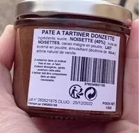 Mängden socker i Pate a tartiner donzette