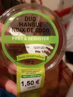 Mängden socker i Duo mangue noix de coco