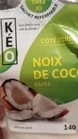 Mängden socker i Noix de coco râpé
