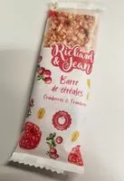 Mängden socker i Barre de céréales Cranberries & Framboise