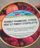 Mängden socker i Sorbet framboise citron vert et piment d'Espelette