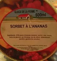 Mängden socker i Sorbet à l'ananas