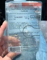 Mängden socker i Rolls California saumon avocat