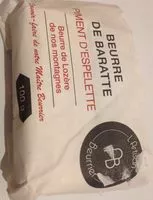 Mängden socker i Beurre de Baratte, piment d'espelette