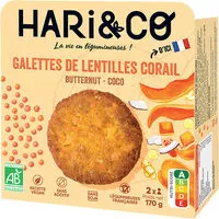 Mängden socker i Galettes de lentilles corail bio butternut coco