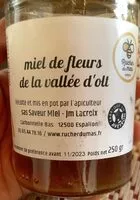 Mängden socker i Miel des fleurs de la vallée d’olt