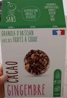 Mängden socker i Granola cacao gingembre