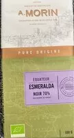 Mängden socker i Equateur Esmeralda Noir 70%
