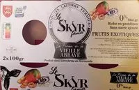 Mängden socker i Skyr fermier sur lit de fruits exotiques