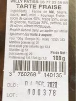 Mängden socker i Tarte aux fraises