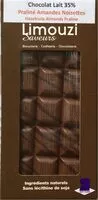 Mängden socker i Chocolat lait 35 % praliné amandes noisettes