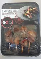 Mängden socker i Brochette de poulet sauce Teriyaki