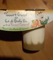 Mängden socker i Yaourt brassé au lait de brebis bio sur lit de pomme caramel