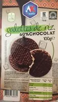 Mängden socker i Galette de riz 60% chocolat