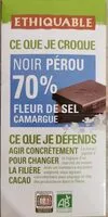 chocolat bio noir Pérou 70% fleur de sel de Camargue