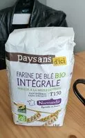 Mängden socker i Farine de blé bio intégral