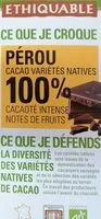 Mängden socker i Tablette de chocolat 100% cacao variétés native Pérou