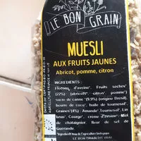 Mängden socker i muesli  fruits jaunes bio