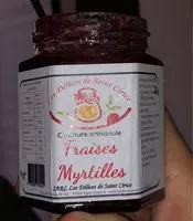 Mängden socker i Confiture artisanale fraises myrtille