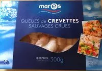 Mängden socker i Queues de crevettes sauvages crues