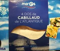 Mängden socker i 4 dos de cabillaud de l'Atlantique