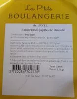 Mängden socker i 4 madeleines pépites de chocolat