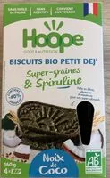 Mängden socker i Biscuits BIO petit dej’ Super-graines & Spiruline - Noix de coco