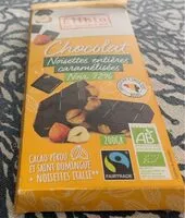 Mängden socker i Chocolat Noisettes entières caramélisées Noir 72%