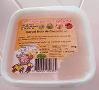 Mängden socker i Sorbet noix de coco