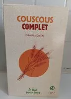 Mängden socker i Couscous complet Grain moyen
