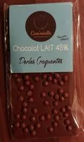Mängden socker i Chocolat Lait 45% Perles craquantes