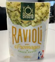 Mängden socker i Ravioli aux 4 fromages et sauce pesto