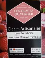 Mängden socker i Sorbet framboise Crème glacée Macaron Framboise