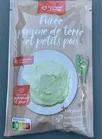 Mängden socker i Purée pomme de terre et petits pois