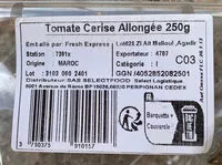Mängden socker i Tomates cerises allongées
