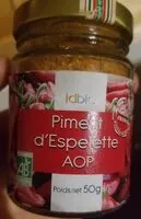 Mängden socker i Piment d'espelette AOP