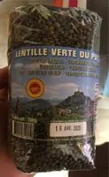 Mängden socker i Lentille Verte du Puy AOP