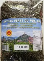 Mängden socker i Lentille verte du Puy AOP