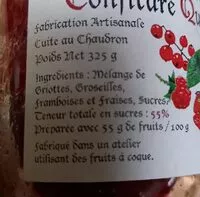 Mängden socker i confiture 4 fruits