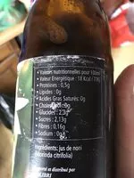 Mängden socker i 100% Pur Jus De Noni Bio