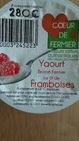 Mängden socker i Yaourt brassé fermier sur lit de framboises