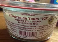 Mängden socker i Rillettes de Tours « IGP »